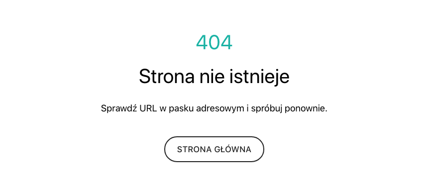 sekcja strona nie istnieje 404